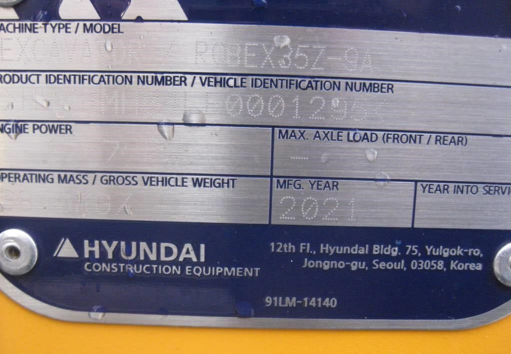 Mini Pelle Hyundai R35Z-9A (2021) - 3,8 T